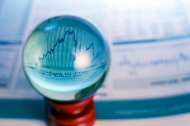 A close-up of a financial newspaper headline highlighting REIT performance, with a magnifying glass focusing on key data points.
