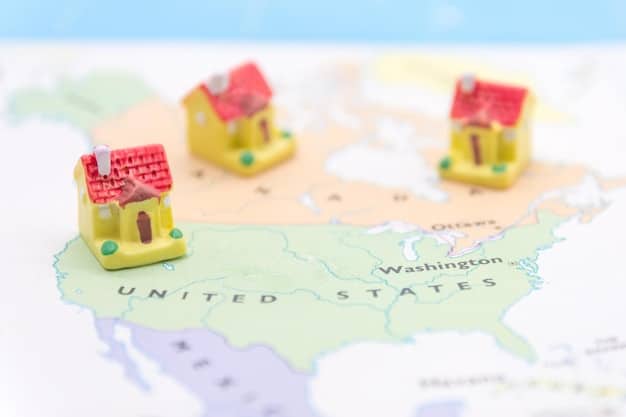 A map of the United States highlighting designated Opportunity Zones in various states, with icons indicating different types of real estate investments in those zones.
